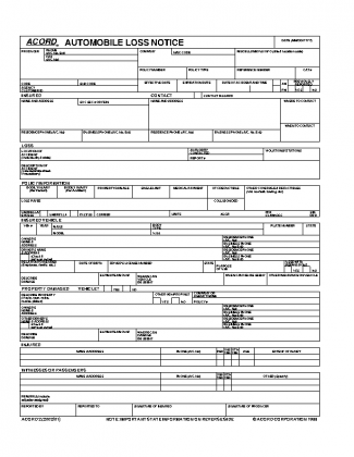 Auto Loss Notice ACORD 2