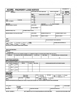 Property Loss Notice ACORD 1