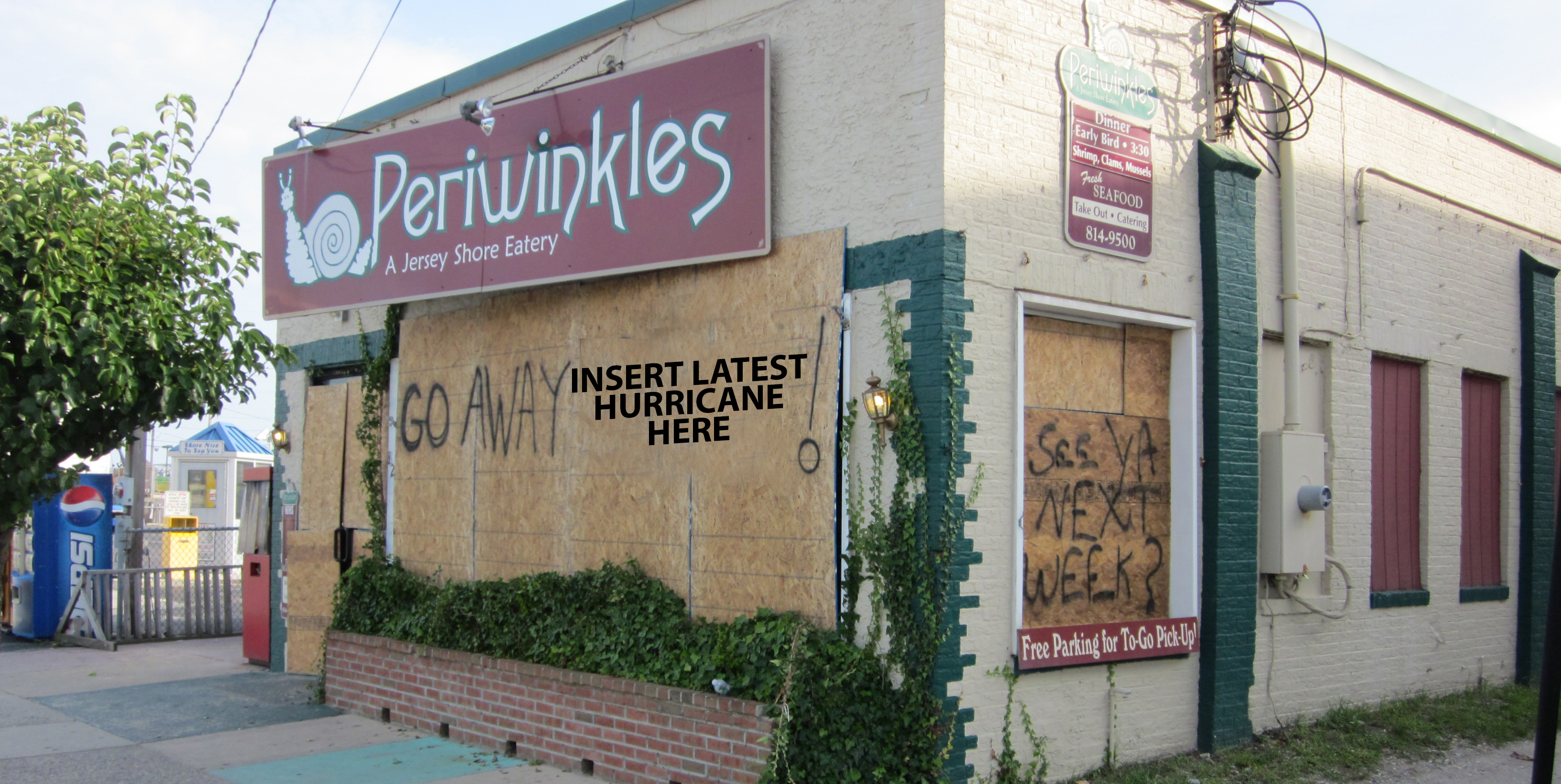 Hurricane - Restaurant With Boarded Windows